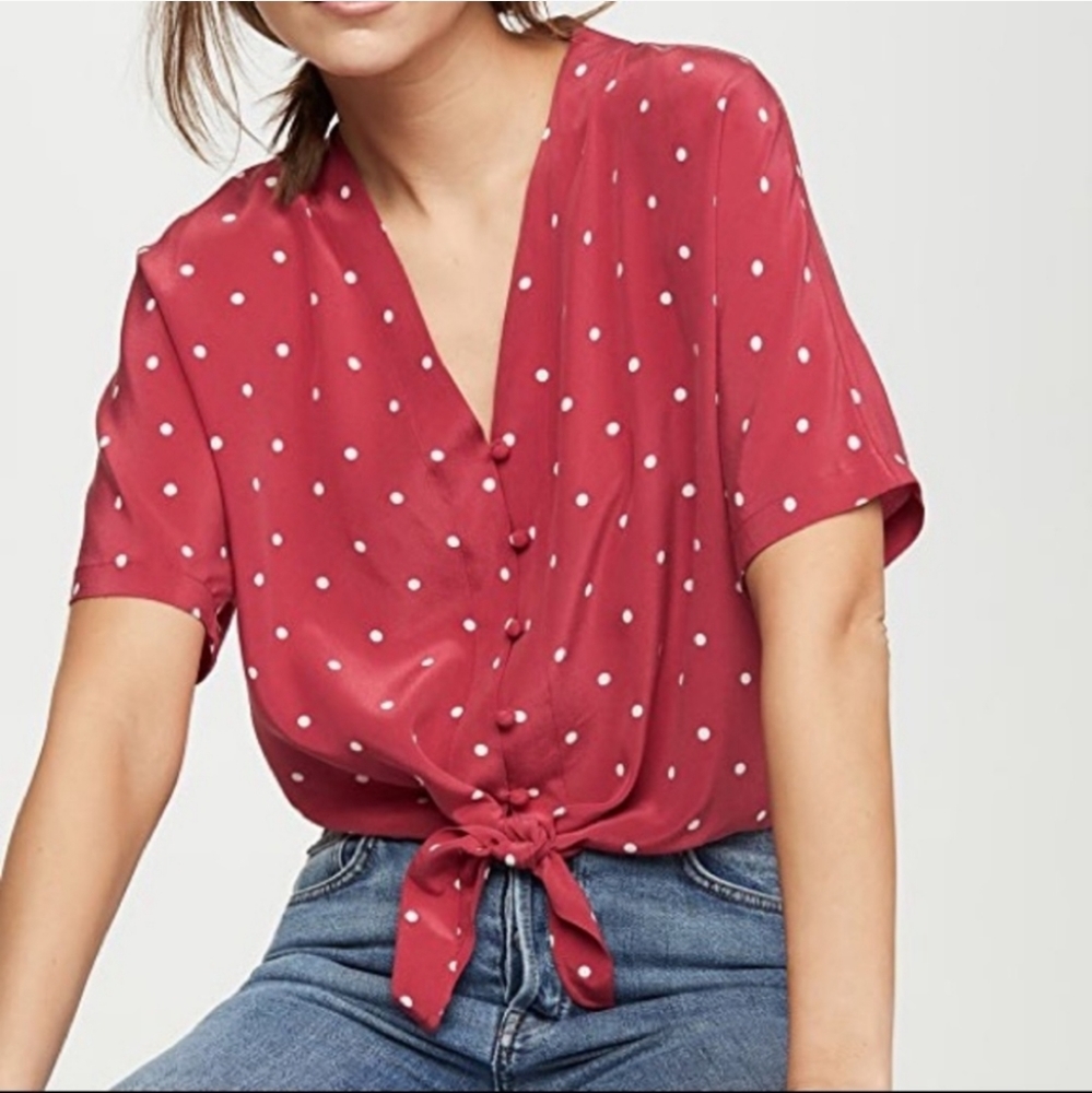 Rails Thea Top in Raspberry Cream Dot Size Medium